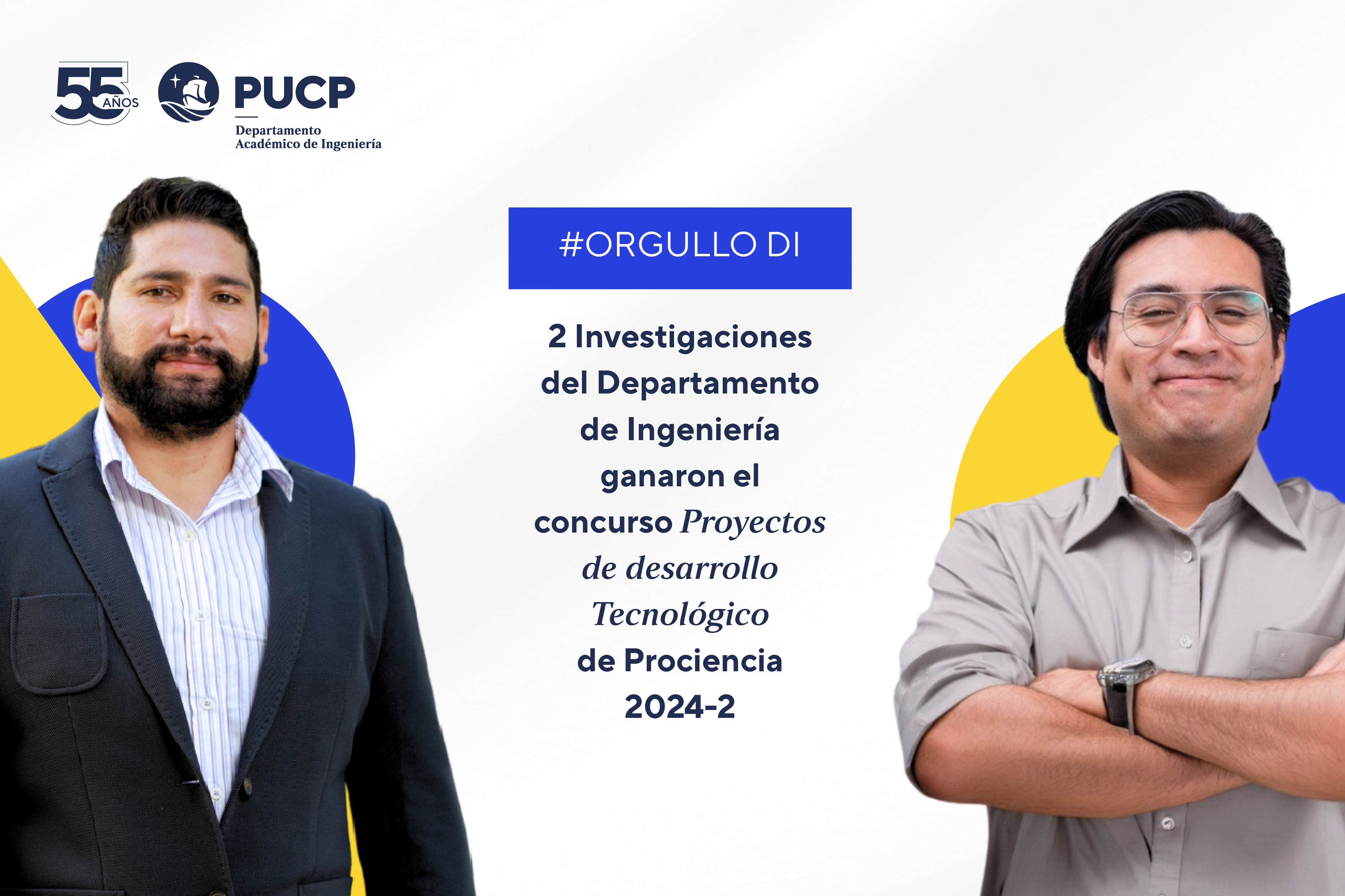 2 research projects from the Department of Engineering won the Prociencia 2024-2 Technological Development Projects competition.